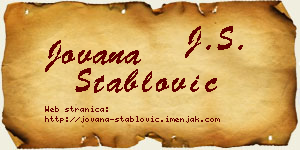 Jovana Stablović vizit kartica
